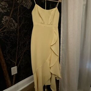 Aqua Asymmetrical Yellow Dress